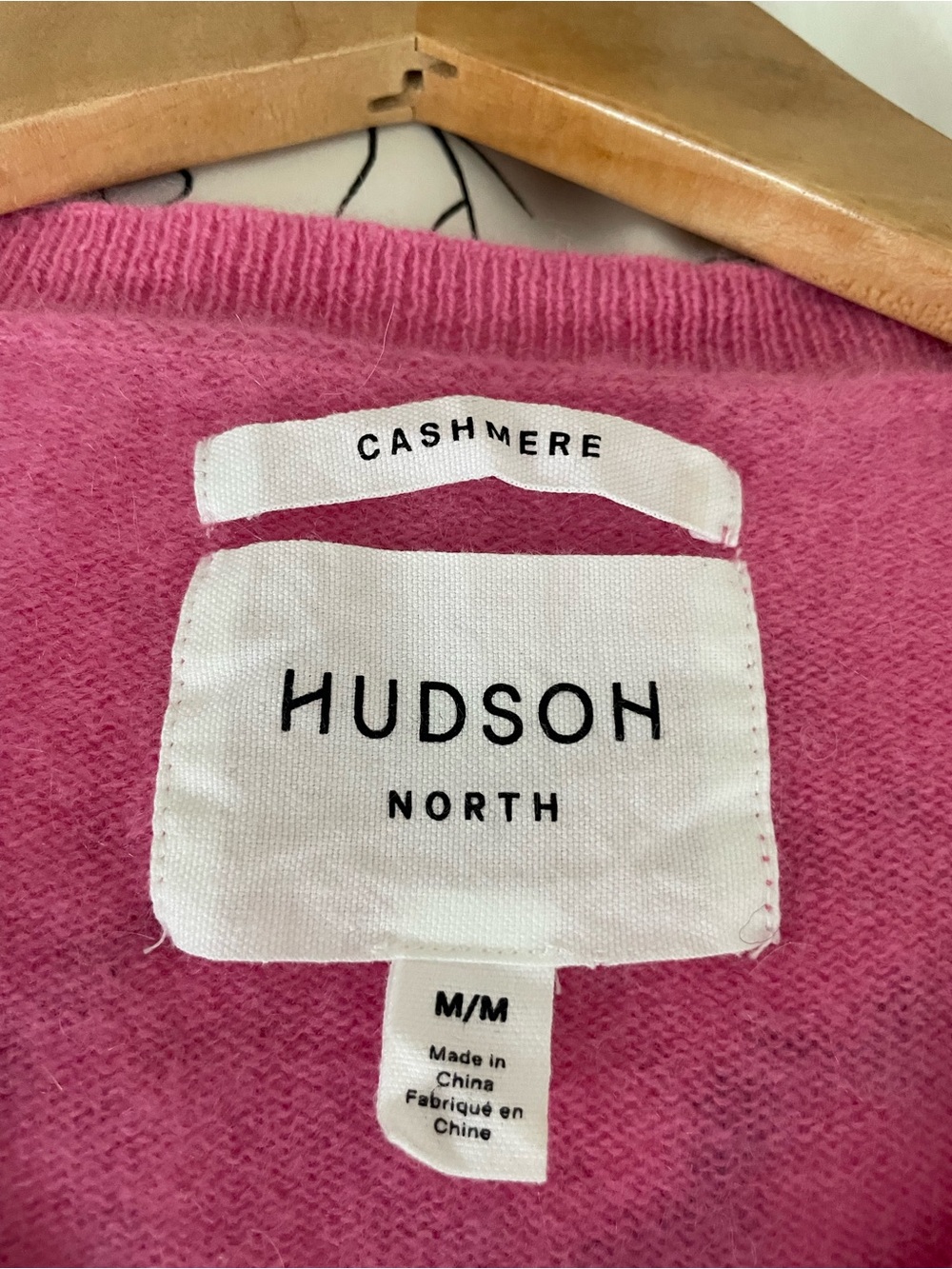 Hudson North Cashmere Crewneck Button-Front Sweater - Pink Size S/M - Picture 8 of 11